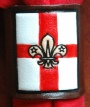 EMBOSSED ST GEORGE FLAG SCOUT LEATHER WOGGLE