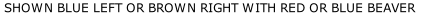 SHOWN BLUE LEFT OR BROWN RIGHT WITH RED OR BLUE BEAVER