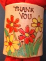 PYROGAPHY THANK YOU RED N YELLOW FLOWER WOGGLE
