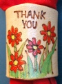 PYROGAPHY THANK YOU RED FLOWER WOGGLE