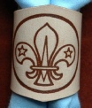 NATURAL LEATHER BRANDED SCOUT WOGGLE