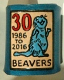 BLUE BEAVER 30 EMBOSSED WOGGLE WITH BLUE BEAVER & RED 30