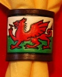 EMBOSSED LEATHER WELSH DRAGON WOGGLE